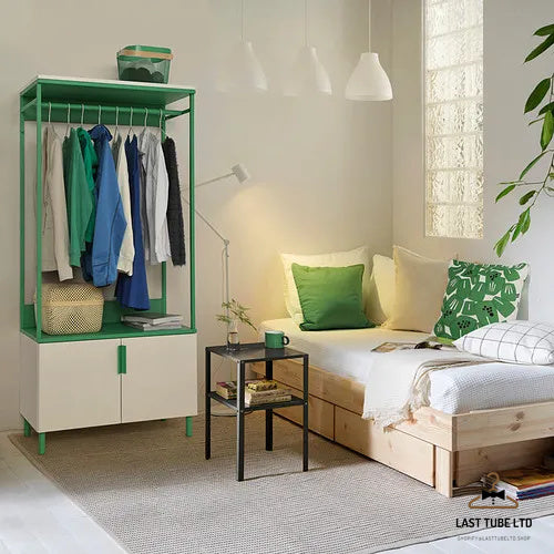LAST TUBE wardrobe with 2 doors, white Fonnes/green, 80x42x173 cm