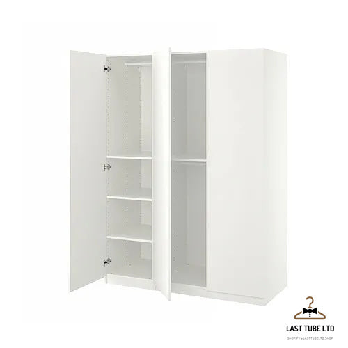 LAST TUBE wardrobe combination, white/white, 150x60x201 cm