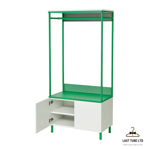 LAST TUBE wardrobe with 2 doors, white Fonnes/green, 80x42x173 cm