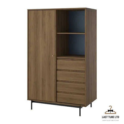 LAST TUBE wardrobe, brown walnut effect, 118x64x190 cm