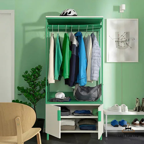 LAST TUBE wardrobe with 2 doors, white Fonnes/green, 80x42x173 cm